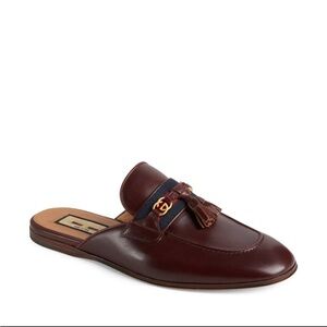 Gucci Paride GG Web Tassel Mule in Ruby